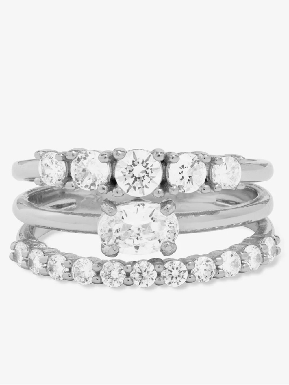 Melinda Maria Silver She's So Stacked Ring Size 6